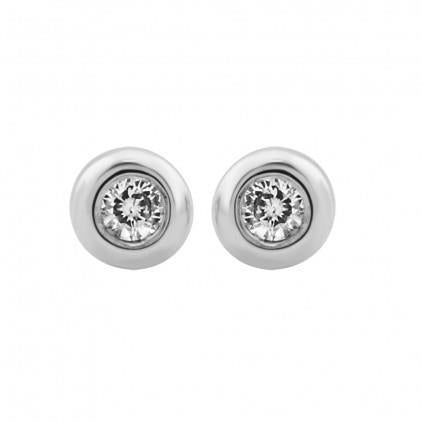 0,6 ct kleiner runder Echt Diamant-Ohrstecker 14K Weißgold