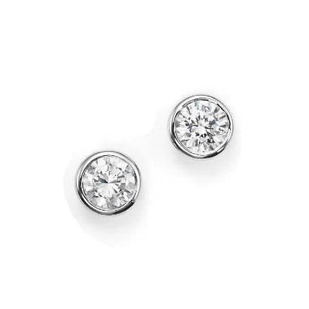 0,60 Karat runder Echt Diamant Ohrstecker 14K Weißgold