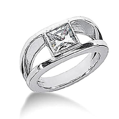 0,75 Karat Echt Aus der Erde Abgebauter Natürlicher Diamant-Solitär-Verlobungsring Prinzessinnenschnitt