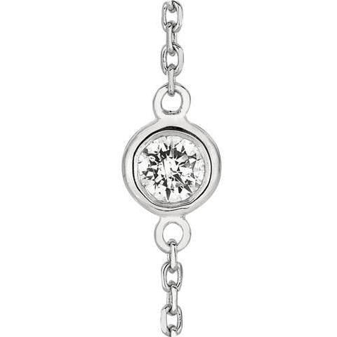 0,75 Karat Lünette Set Echt Aus der Erde Abgebauter Natürlicher Diamant Halskette Anhänger Weißgold 14K