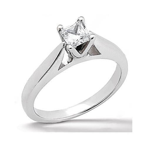 0,75 Karat Prinzessin Echt Aus der Erde Abgebauter Natürlicher Diamant Solitaire-Verlobungsring