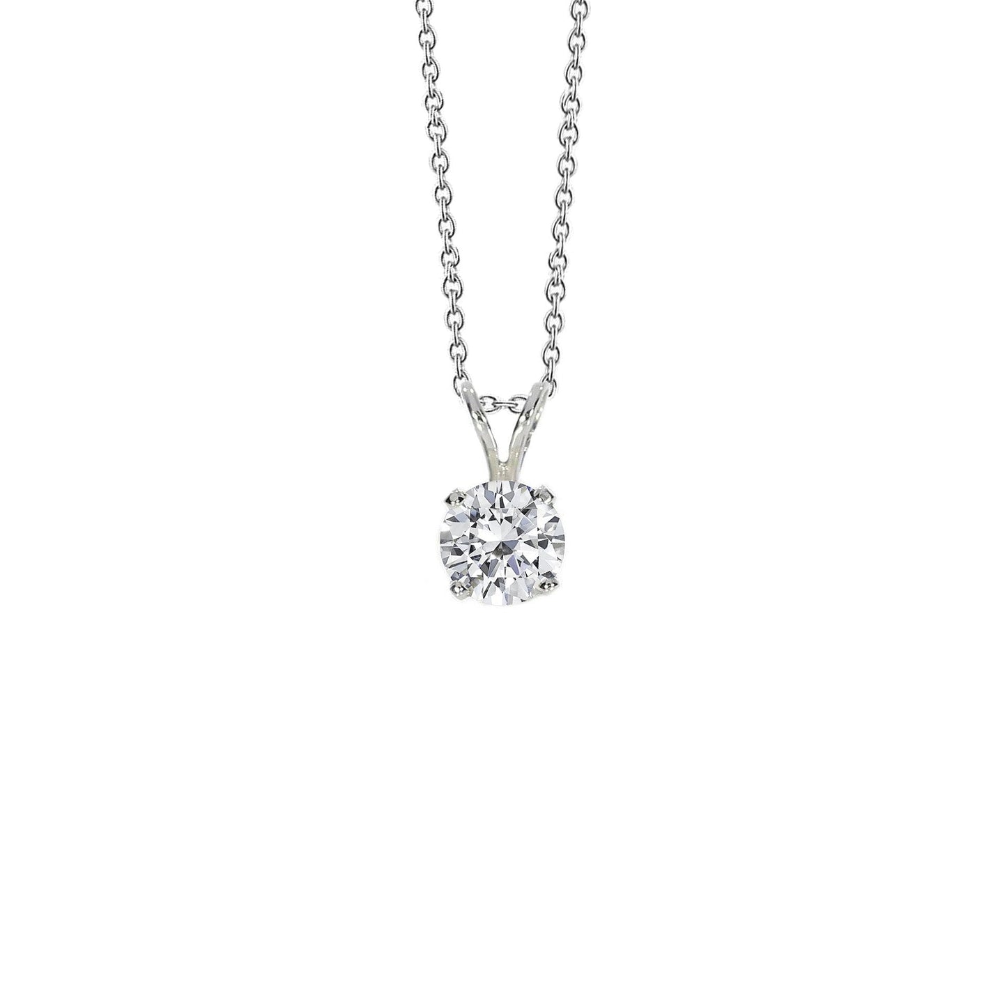 0,75 Karat Solitär Runde Echt Diamant Halskette Anhänger Schmuck