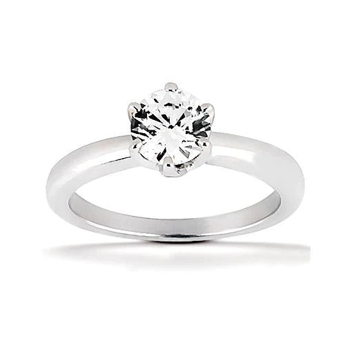 0,75 Karat runder Echt Diamant Solitärring Feingold Schmuck