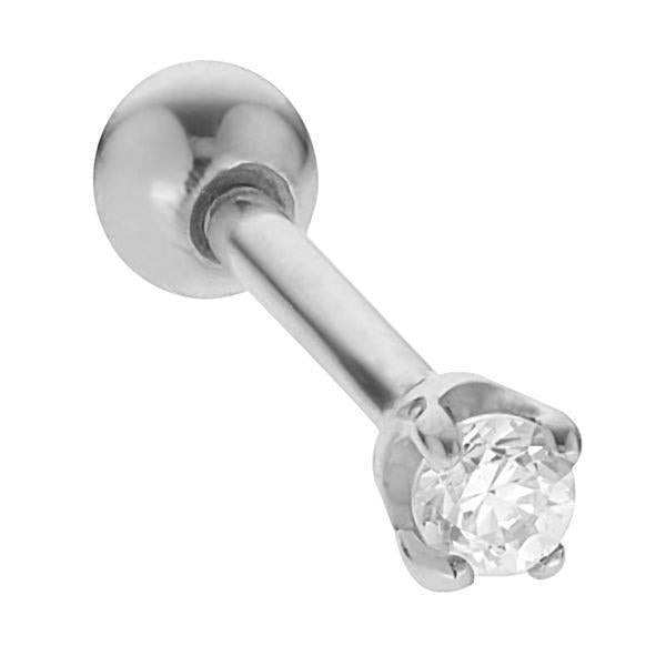 0,75 karat runder single diamant ohrstecker herren ohrring 14k weißgold neu