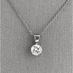 0,75 ct Solitär-Echt-Diamant-Halsketten-Anhänger im Rundschliff