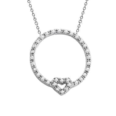0,83 ct Brillantschliff Natürlich Diamanten Kreis Anhänger Halskette Weißgold 14K