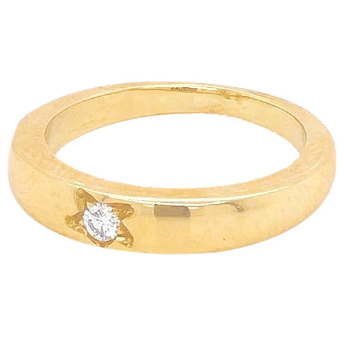 0.50 Karat Echt Diamant Solitärring Damen Gelbgold 14K