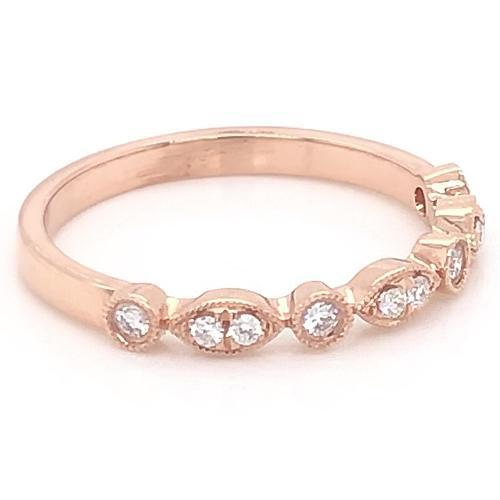 0.50 Karat Ehering Runder Natürlich Diamant Prong Set Damen