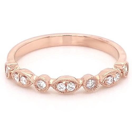 0.50 Karat Ehering Runder Natürlich Diamant Prong Set Damen Schmuck