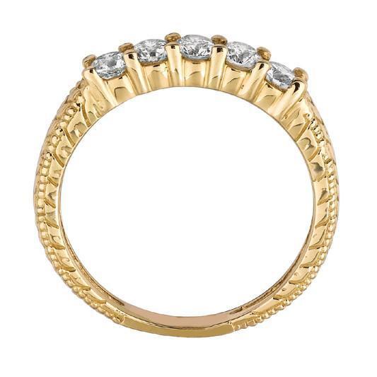 0.50 Karat Runder Echt Diamant Vintage Style Eternity Band Gelbgold