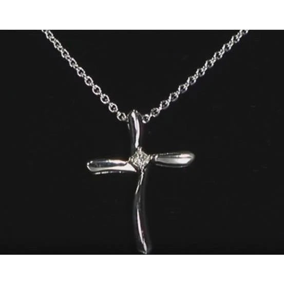 0.50 Karat runder Echt Diamant-Kreuz-Anhänger
