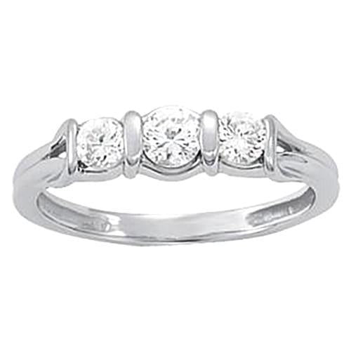 0.60 Karat Echt Diamanten Verlobungsring Drei Steine Weißgold 14K