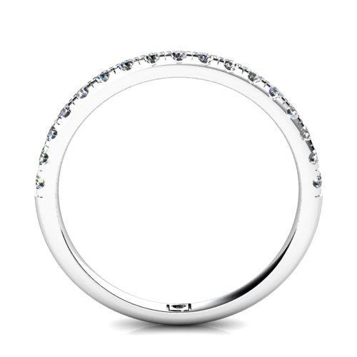 0.80 Kt. Krappenset Runder Echt Diamant Halb Eternity Band Weißgold 14K