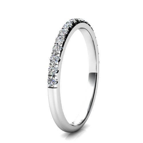 0.80 Kt. Krappenset Runder Echt Diamant Halb Eternity Band Weißgold 14K