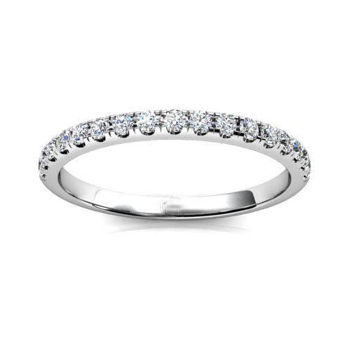 0.80 Kt. Krappenset Runder Echt Diamant Halb Eternity Band Weißgold 14K
