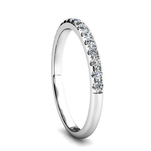 0.80 Kt. Krappenset Runder Echt Diamant Halb Eternity Band Weißgold 14K