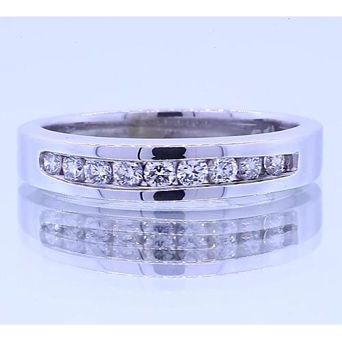 0.90 Karat Jubiläumsband Runde Echt Diamanten Weißgold 14K