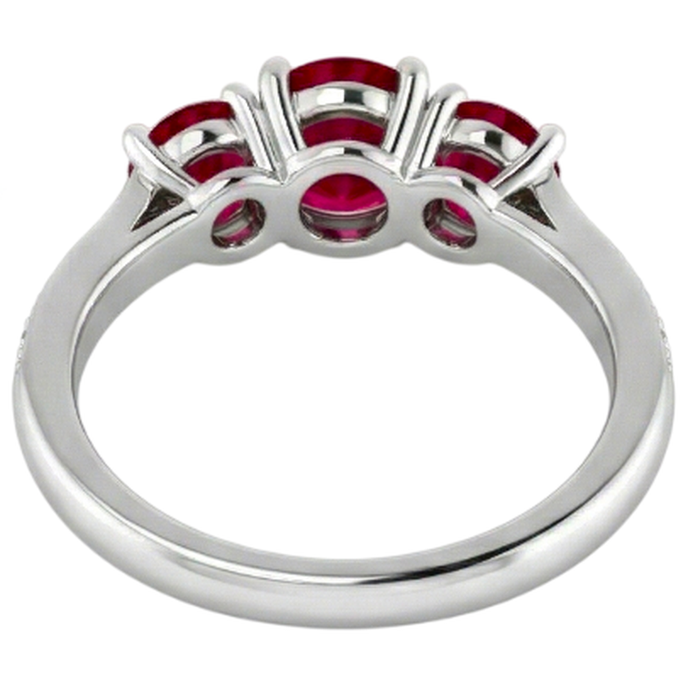 1.10 Karat Burma Rubin Aus der Erde Abgebauter Natürlicher Diamant Akzent Ring 14K Weißgold Neu