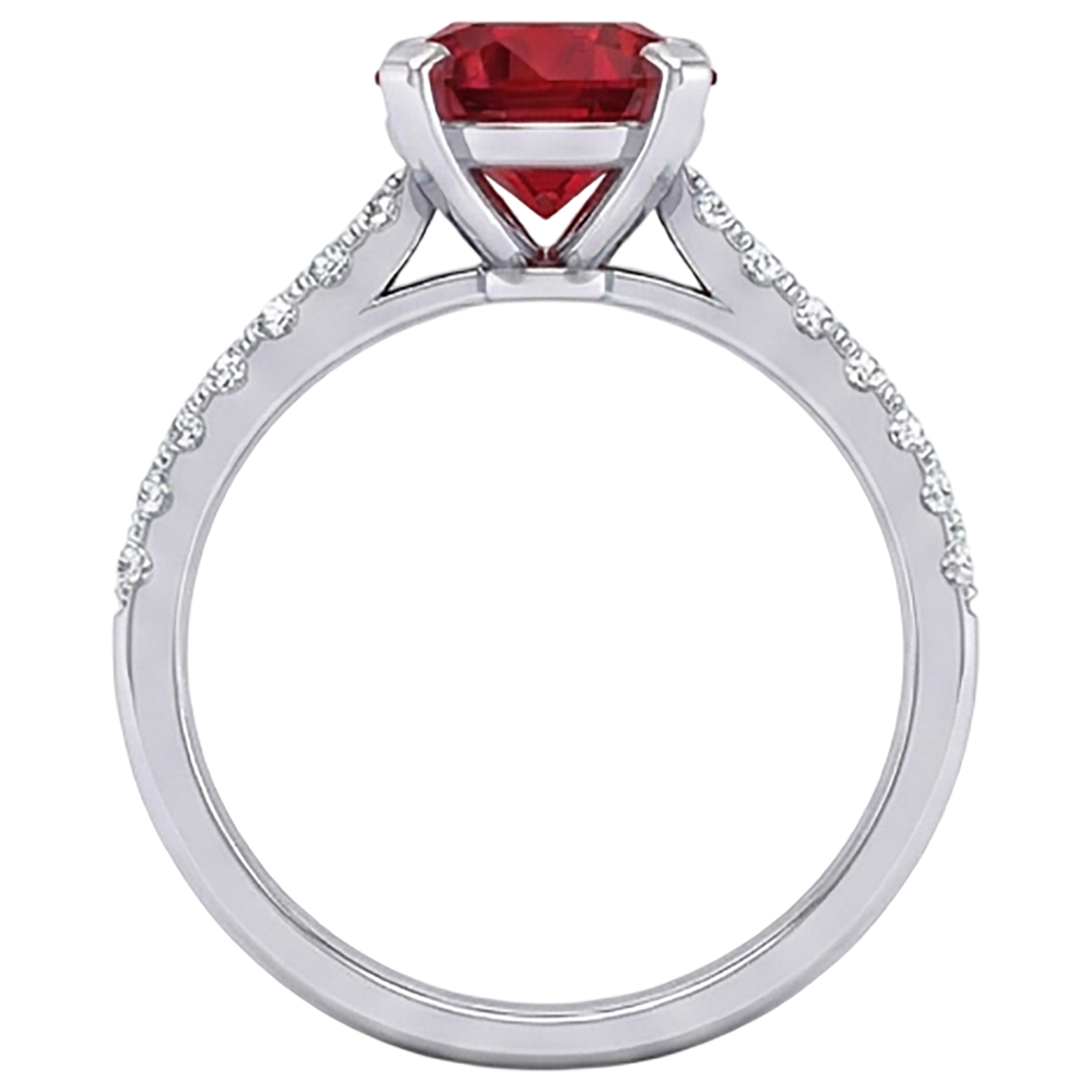 1.20 Karat Roter Rubin-Aus der Erde Abgebauter Natürlicher Diamant-Ring Weißgold 14K