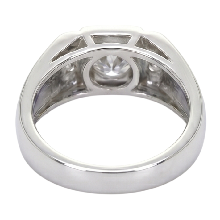 1.75 Karat Runder Echt Aus der Erde Abgebauter Natürlicher Diamant Jubiläumsring Weißgold 14K