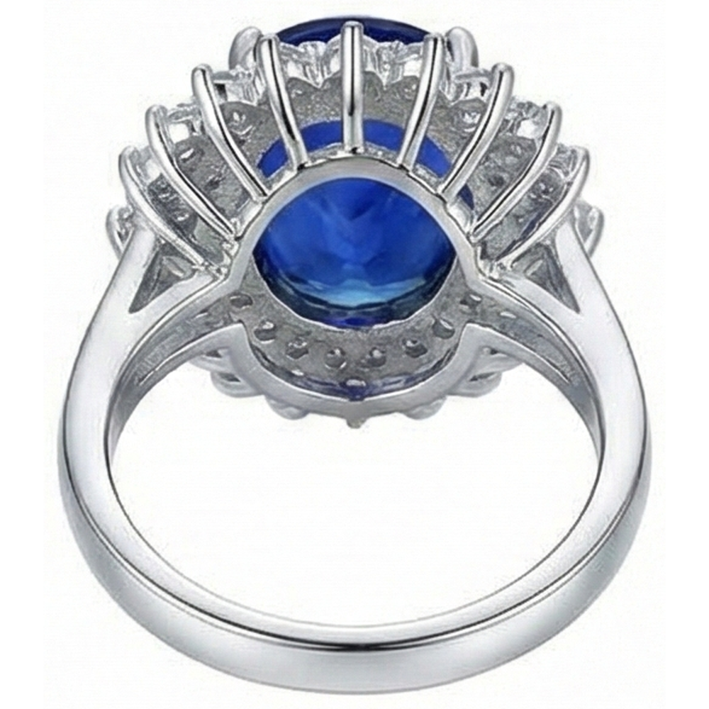 echter oval tansanit 1.85Karat ring auf Weiß