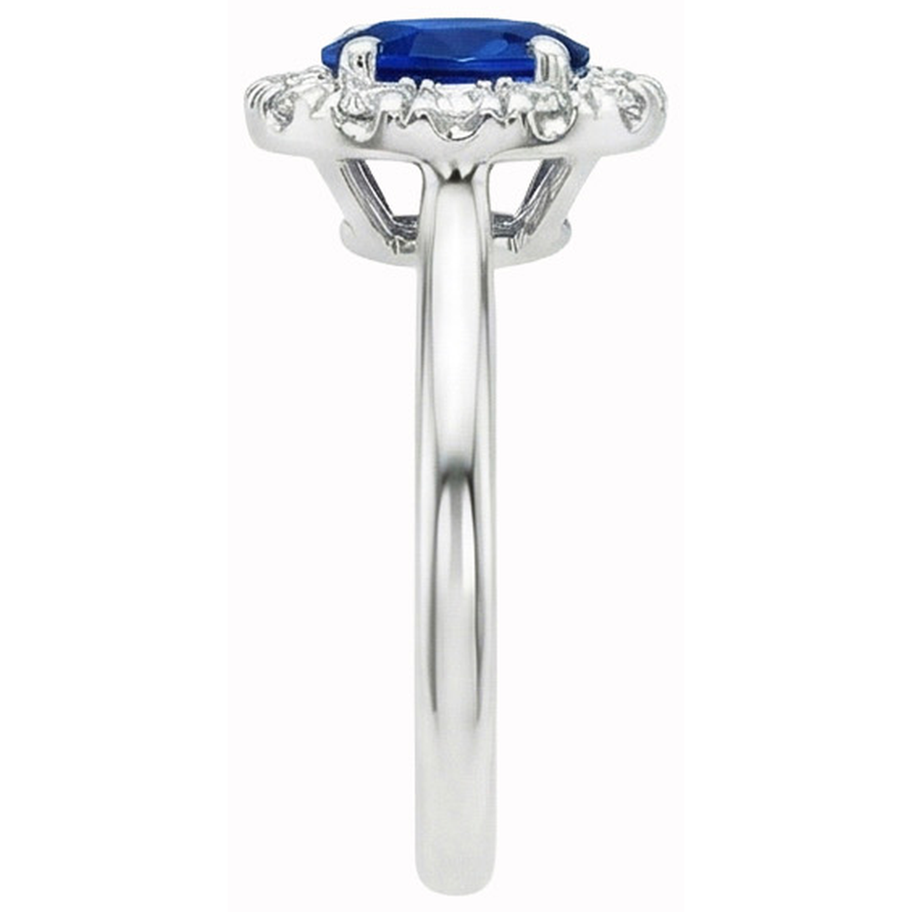 1.85 Kt Ovaler Rundschliff Sri Lanka Saphir-Aus der Erde Abgebauter Natürlicher Diamant-Ring