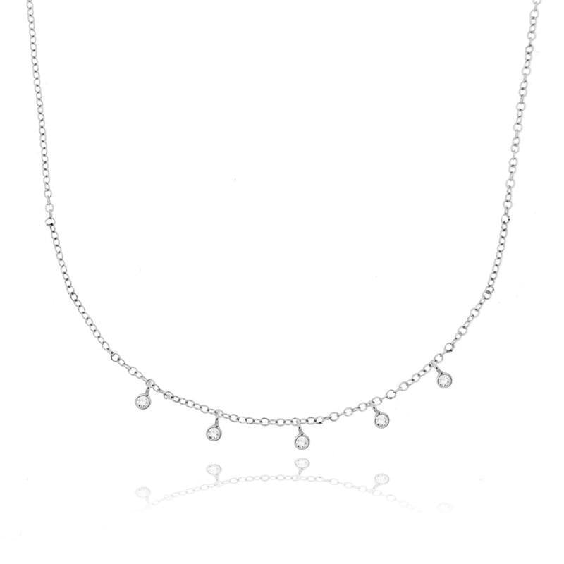 1 Ct. Klassische Runde Echt Diamantkette Halskette Goldschmuck
