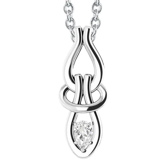 1 Karat Birne Altschliff Natürlich Diamant Anhänger Solitär Weißgold 14K