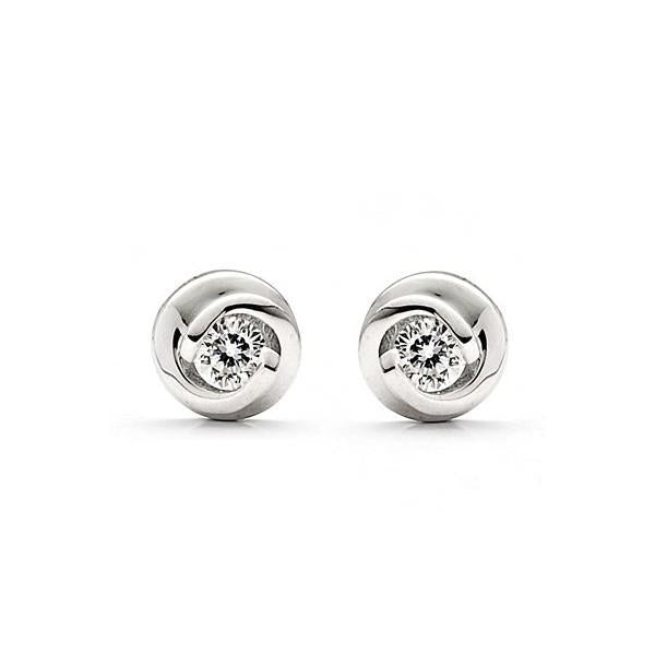 1 Karat Damen 14K Weißgold Runder Echt Diamant Ohrstecker Feiner Schmuck
