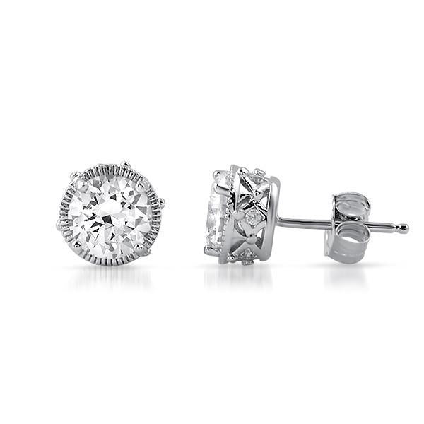 1 Karat Echt Diamant-Ohrstecker im Rundschliff