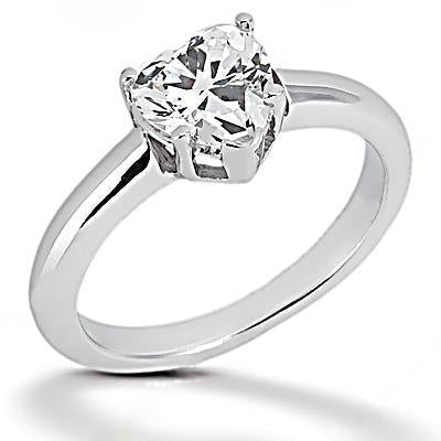 1 Karat Echt Aus der Erde Abgebauter Natürlicher Diamant-Verlobungsband im Herzschliff-Set Solitärring