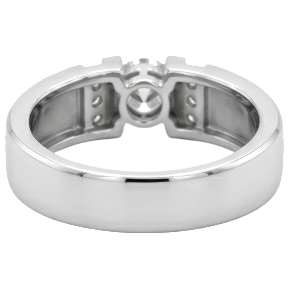 1 Karat Einfacher Ring Runder Echt Aus der Erde Abgebauter Natürlicher Diamant Weißgold 14K Vs1 F