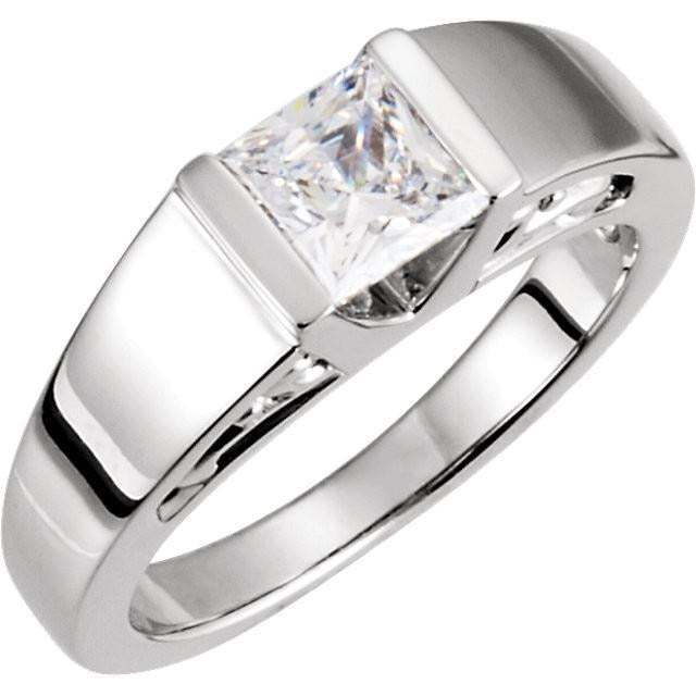 1 Karat Prinzessin Echt Aus der Erde Abgebauter Natürlicher DiamantSolitaire Verlobungsring Weißgold 14K