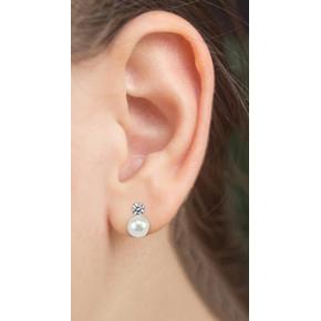 1 Karat Rundes Echt Diamant-Ohrstecker-Paar für Damen aus massivem Weißgold 14K