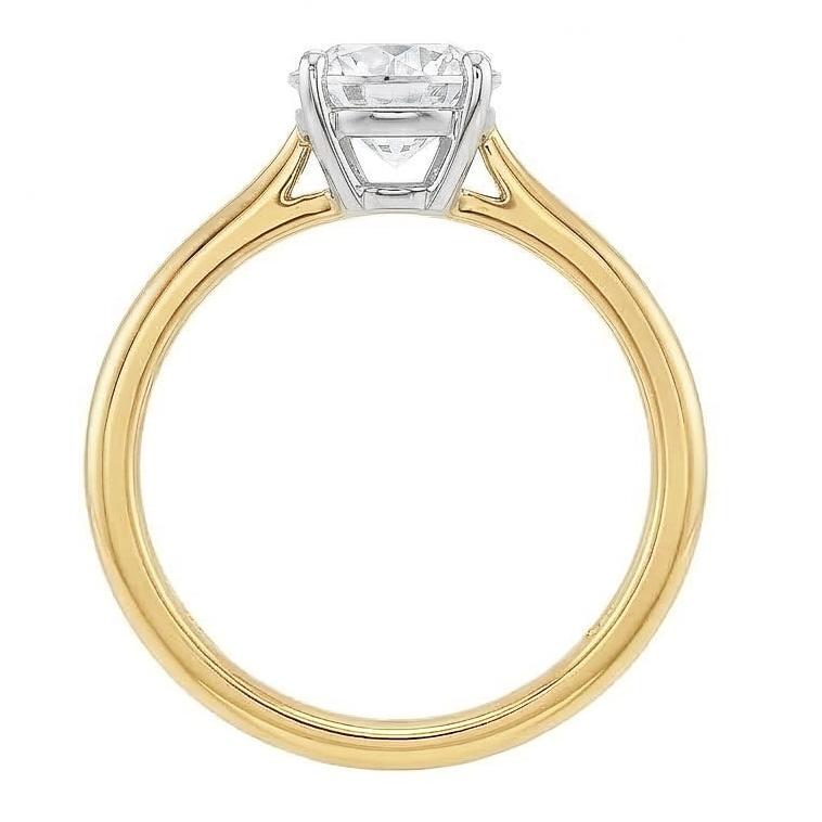 echter round diamant 1Karat ring Profilansicht
