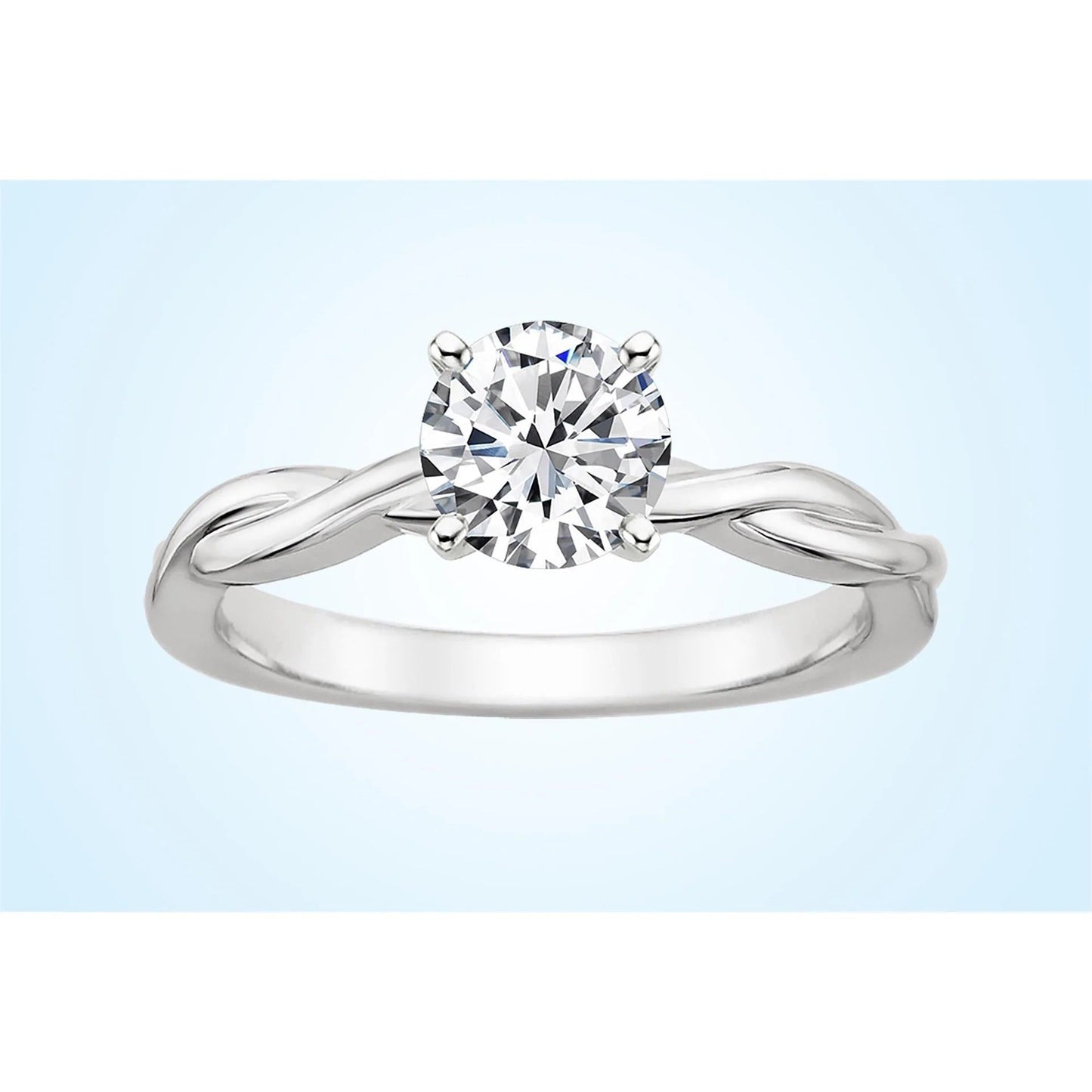 1 Karat Solitär-Ehering mit Natürlich Diamanten im Rundschliff, Weißgold 14 Karat