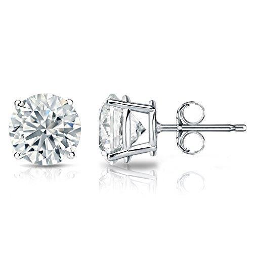 Naturdiamant-Ohrstecker (5 Karat), runde Solitaire-Form, 4-Zangenfassung, Gold-Schmuck