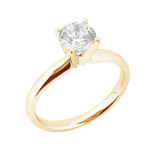 1 karat diamant solitärring 4 krappen set gelbgold 14k