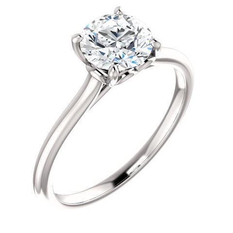1 karat runder diamant-solitär-verlobungsring 14k weißgold