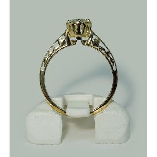 1 Karat runder Echt Diamant-Solitär-Verlobungsring im Kronenstil