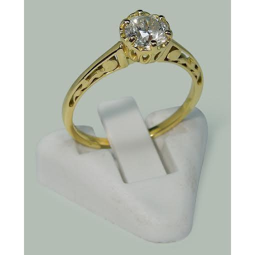 1 Karat runder Echt Diamant-Solitär-Verlobungsring im Kronenstil