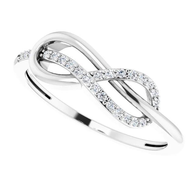 1 Karat verdrehter Natürliche Diamant Infinity Ring Weißgold 14K