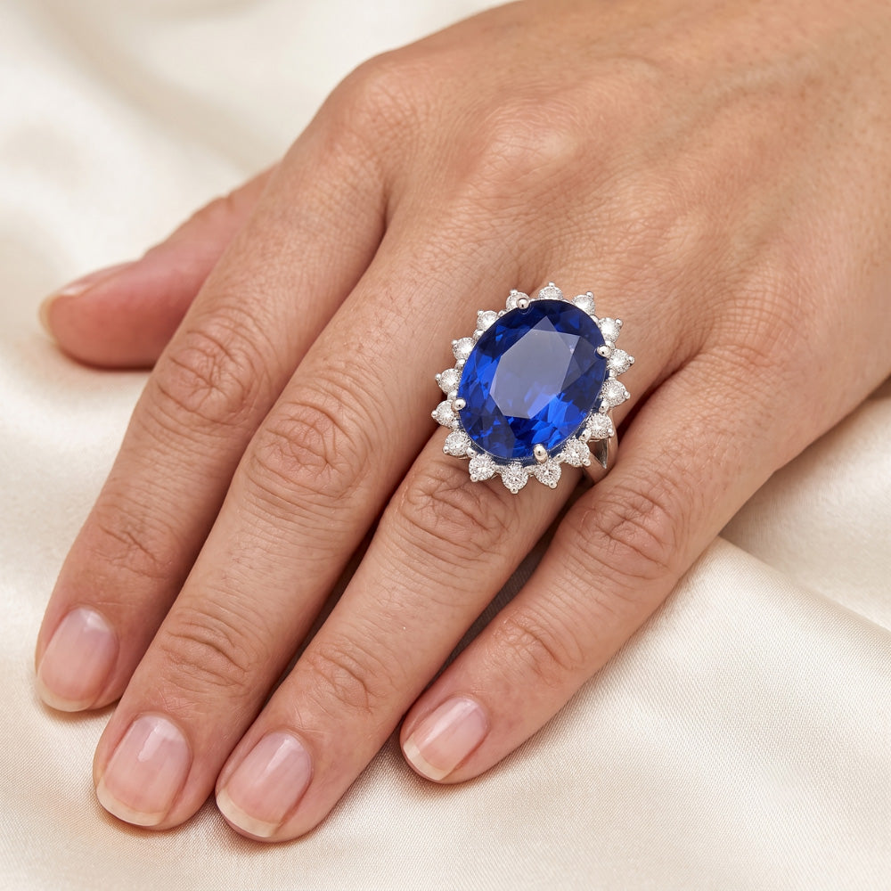 10 Carat großer Saphir-Verlobungsring