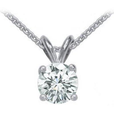 1,0 ct WG 14K Solitär runder echter Aus der Erde Abgebauter Natürlicher Diamant-Halskettenanhänger mit Kette