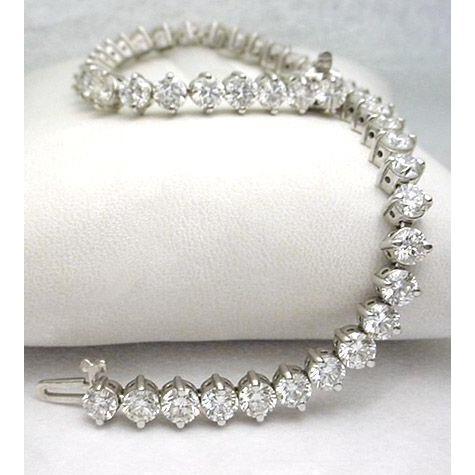 10.50 ct Krappenbesatz runder Echt Diamant Tennisarmband Weißgold 14K