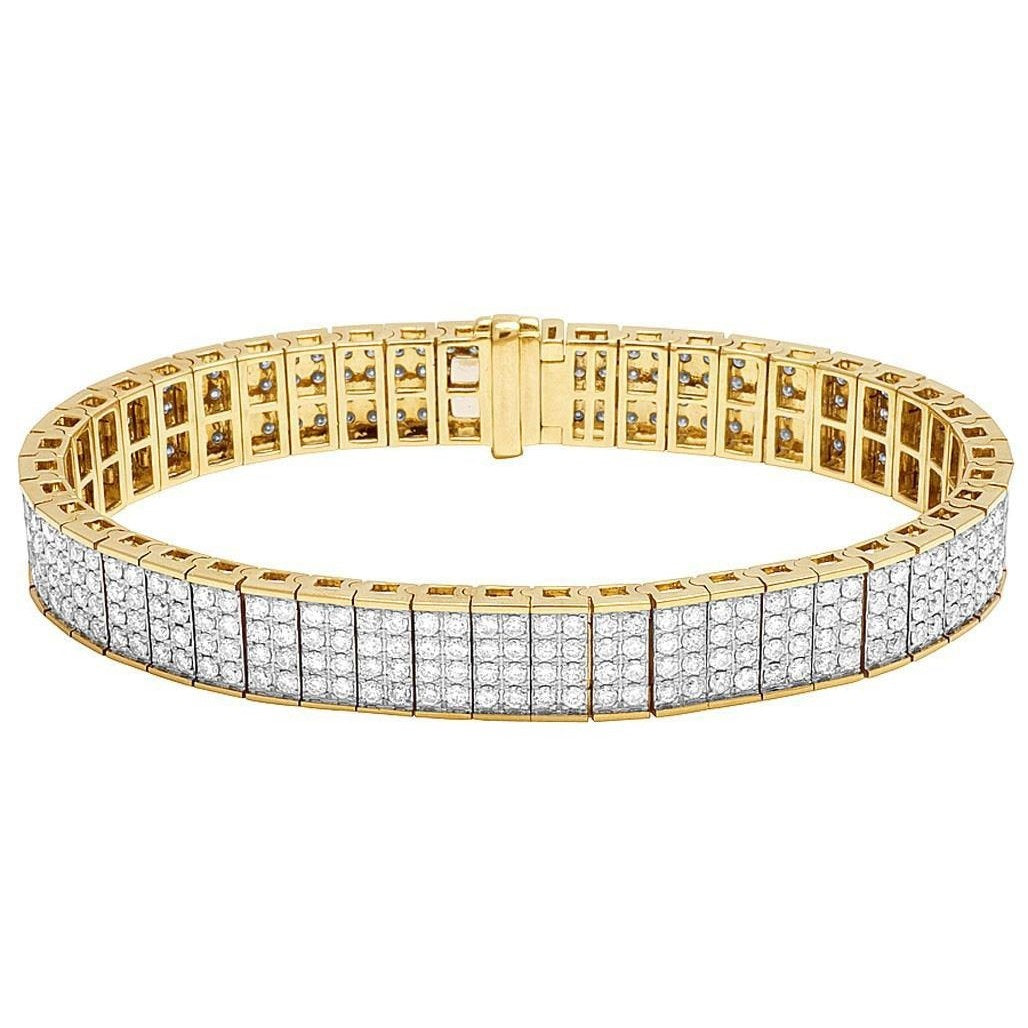 10.56 Karat Herrenarmband mit Rundschliff und kleinen Natürliche Diamanten