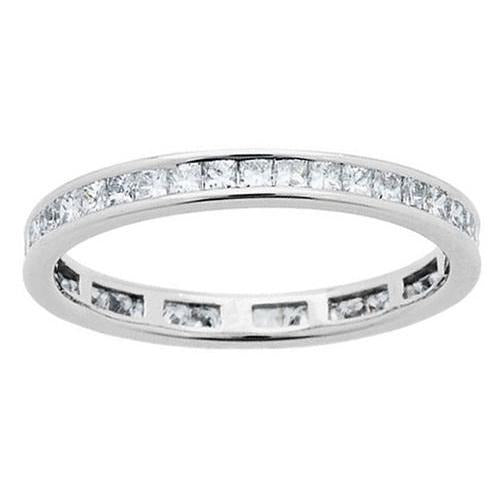 1,14 Karat Natürliche Prinzessin Schliff Diamanten Ewigkeit Band