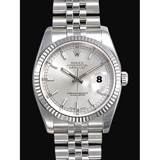 Rolex Date Herren-Jubiläumsuhr aus Stahl und Silber