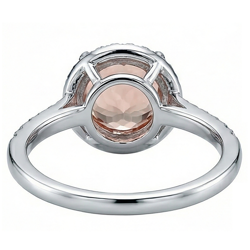12.85 ct Brillantschliff Morganit und Aus der Erde Abgebauter Natürlicher Diamanten Jubiläumsring Gold