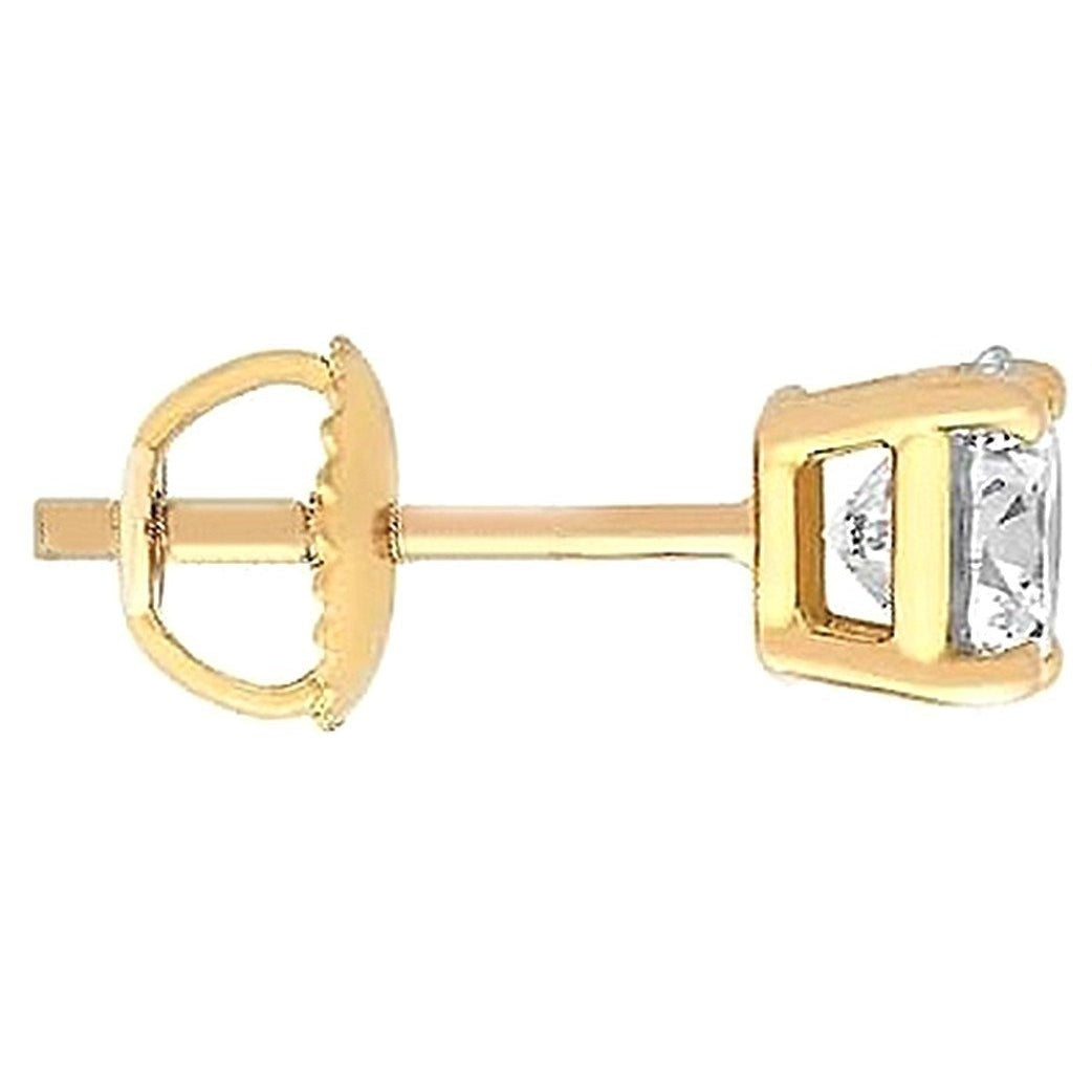 1,25 Karat Herren Ohrstecker mit Echt Einzeldiamant Gelbgold